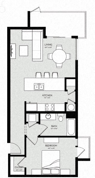 a floor plan of a house with a small floor space